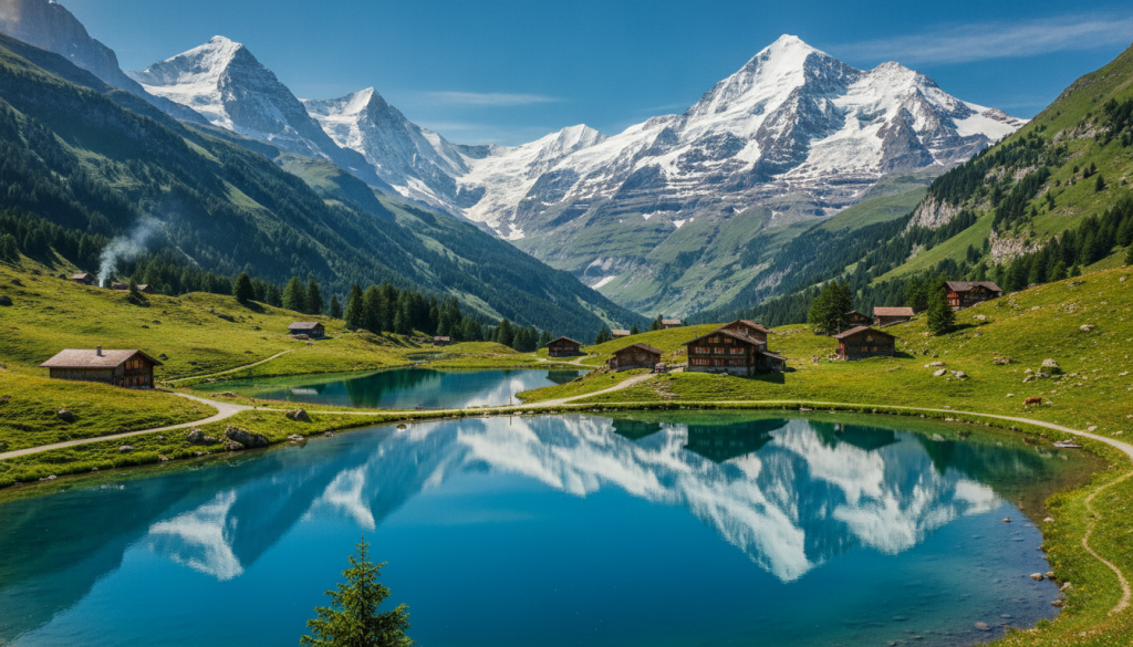 découvrez l'oberland bernois en suisse, une région aux paysages de cartes postales avec ses sommets enneigés, lacs cristallins et villages pittoresques, idéale pour les amateurs de nature et d'aventure.