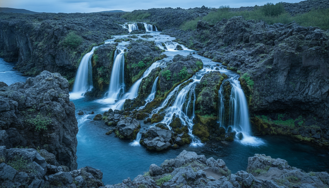 découvrez hraunfossar en islande, des cascades spectaculaires émergeant directement des champs de lave, offrant un spectacle naturel unique et enchanteur.