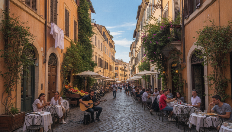 découvrez trastevere à rome, un quartier vibrant et authentique. explorez ses ruelles pittoresques, sa vie nocturne animée et son ambiance typiquement romaine grâce à notre guide complet.