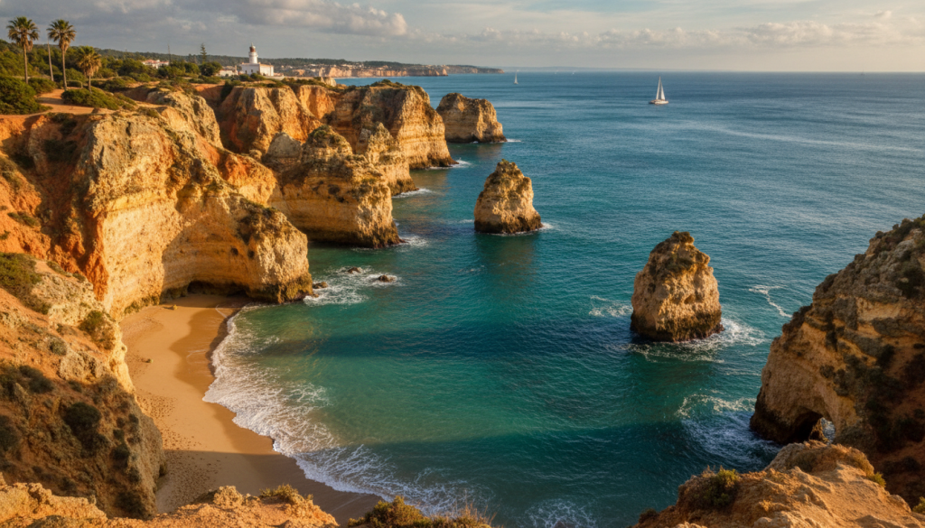 découvrez le sud du portugal et explorez les plus belles plages et falaises de l'algarve. profitez de paysages époustouflants, d'eaux turquoise et de villages charmants pour des vacances inoubliables.